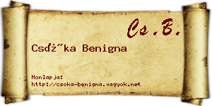 Csóka Benigna névjegykártya